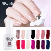 

Rosalind 15ml white bottle 60 colors gel lacquer oem uv led gel nail polish soak off gel polish for nail art salon