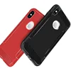For iPhone X Case Carbon Fiber Pattern Protective Back Cover Ultra Thin Rugged Soft Rubber Back-case Shell