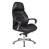 High back office leather chair swivel black leather chair metal frame pu leather chair