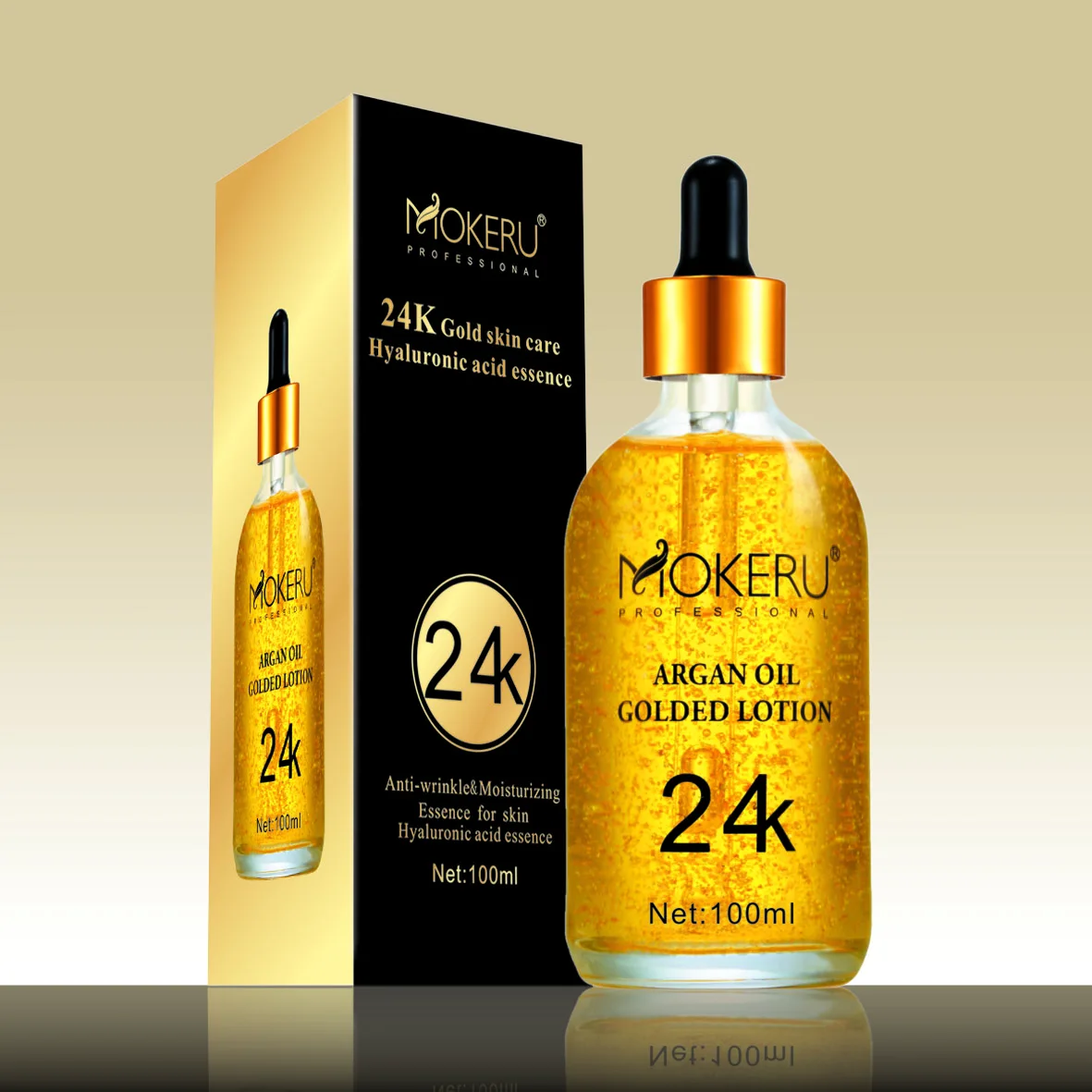 

Mokeru Premium Anti Aging serum 24k gold pure hyaluronic acid serum whitening moisturizing essence 24K Gold Serum For Face, Golden