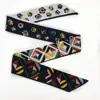 Custom printed wholesale skinny scarf hot style fan rectangle geometric pattern new style flower scarf