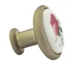 Classical flower pattern ceramic drawer knobs dresser knobs and pulls