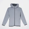 Charcoal reflective taped zip custom windbreaker hoodie jacket