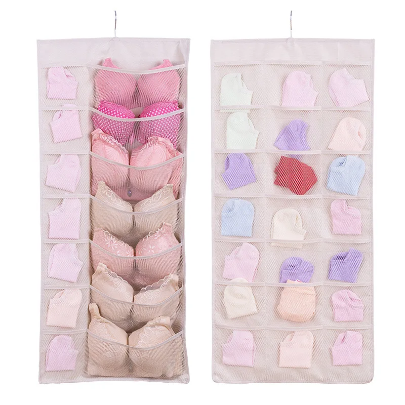 

New product double face hanging storage bag sexy underwear mesh home storage organization, Custom made
