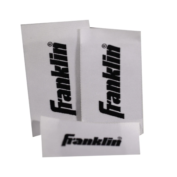 

Custom Eco-friendly Sew on Famous Fashion Clothing Brand Name Logo Hot Cut White Woven Labels for Garment