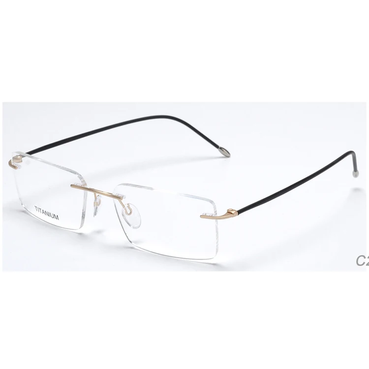Ready stock 2019 Rimless Titanium optical glasses high quality  titanium optical frame no moq  bicycle sun glass Frames