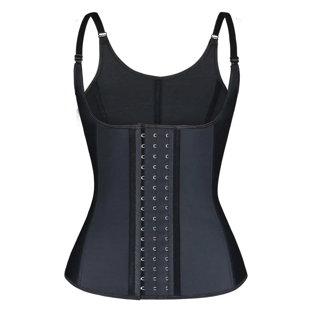 

New Vest Style Nine Steel Bone Latex Waist Trainer Corset, Blue;purple;pink;beige;black colors