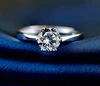 Fashion Jewelry Wholesale Simple Adjustable Ladies Silver 925 Rings Jewelry Women Proposal Zircon Engagement Ring Diamond