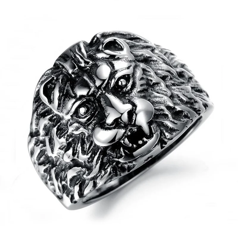 

Fashion and hot-selling casting rings designs Cheap stainless steel lion head pattern rings wholesale for men, Steel, gold, rose gold,black color