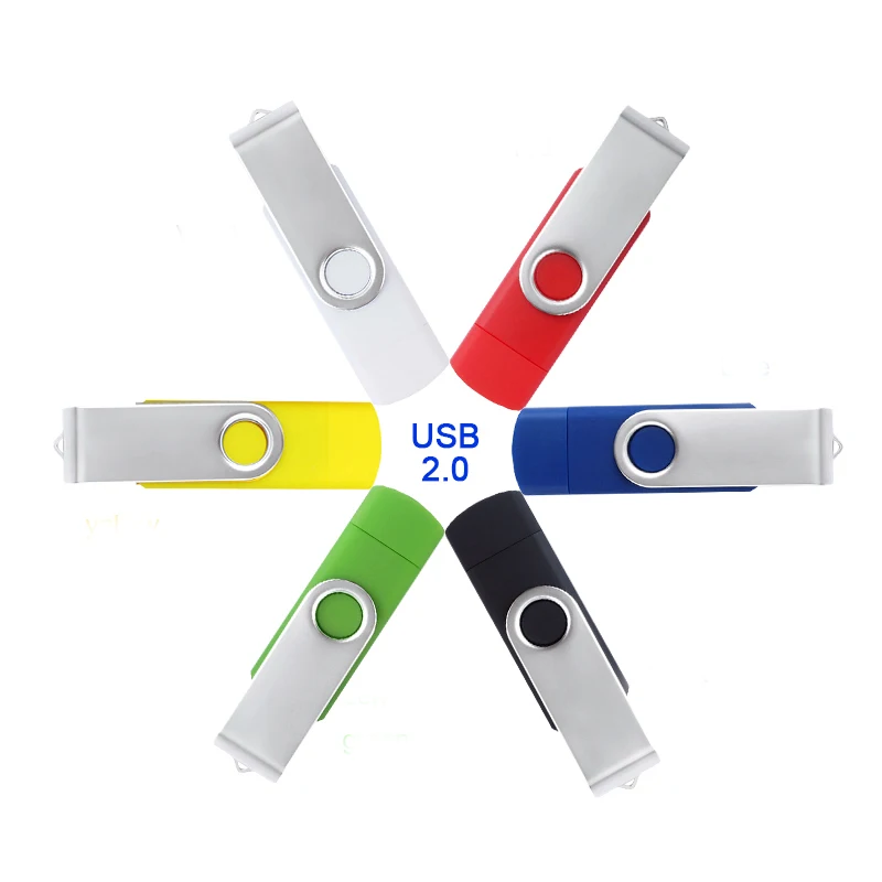 

OTG Usb Flash Drive Pen Drive For Android Mobile 8gb 16gb 32gb 64gb 128gb High Speed Pendrive 2 in 1 Micro Usb Stick, Custom colors