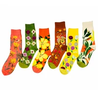 

Popular Flower Design Girls Knitted Custom Made Women Socks