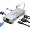 2019 New Design Ethernet Card Reader 7 Port USB C Hub to USB 3.0 Adpter for ipad and Macbook
