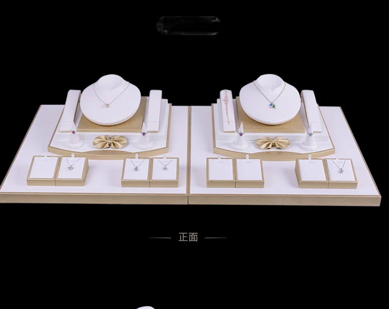 

JINSKY Fashion white jewelry display wood counter displays for jewellery, Customized