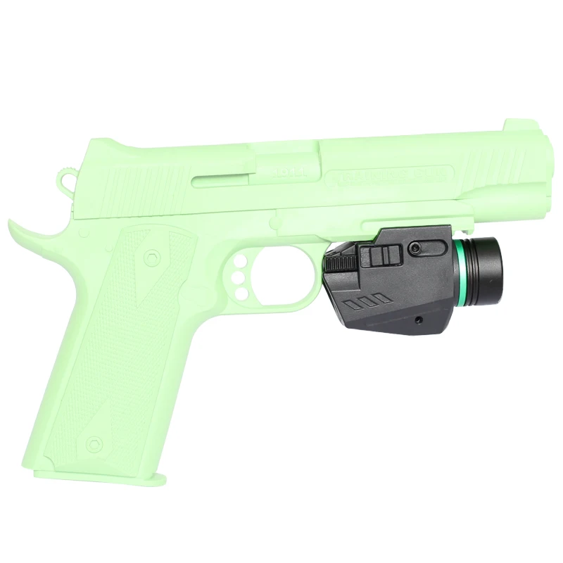 

150 Lumen Tactical LED Flashlight Green Laser Sight Mini Glock Pistol lanterna Airsoft Gun Light For 20mm Rail, Black