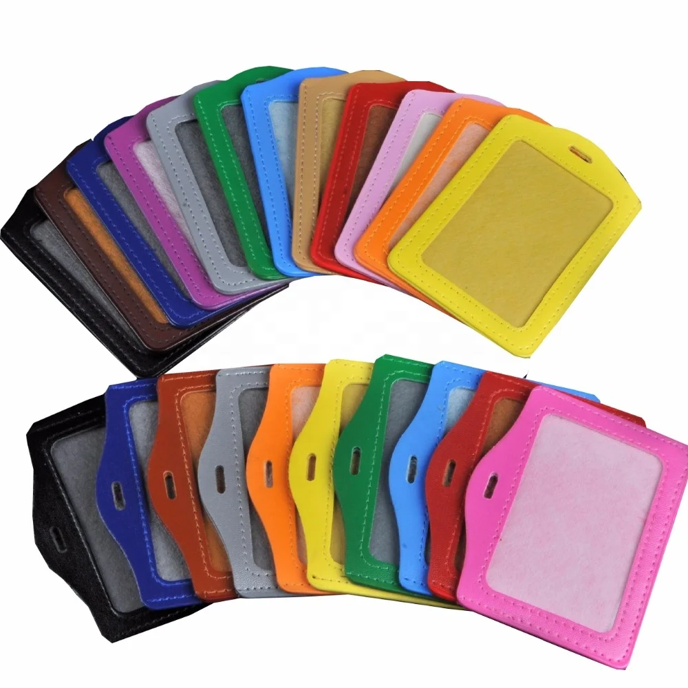 

business exhibition pu leather staff ID name tag badge card holder, See below