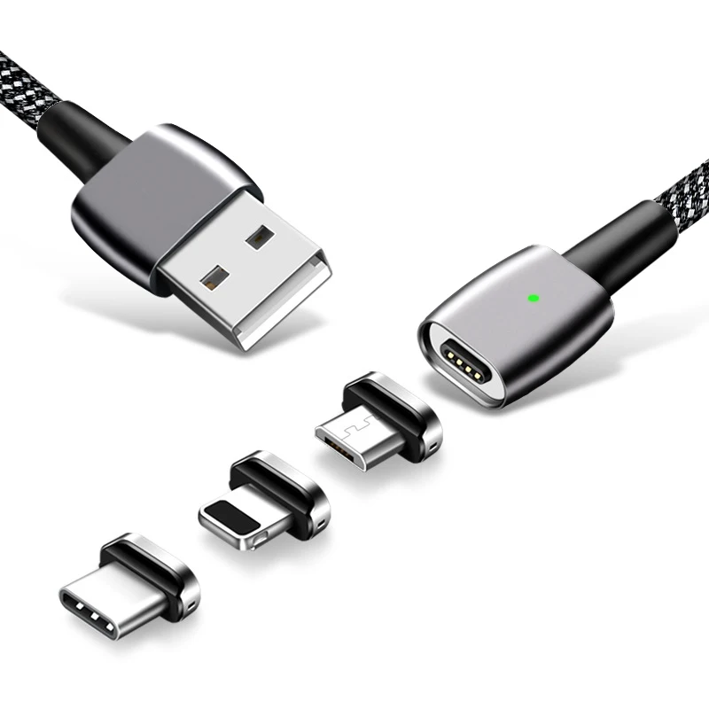 

new arrived usb type c cable nylon fabric fast charging magnetic 3 in 1usb data cable