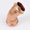 45 Degree Plumbing Press Fitting Copper Tube Elbow Female Compression Pipe Fittings Elbow