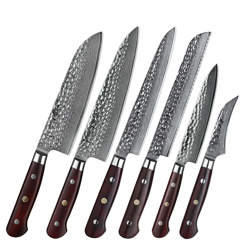 

6 pcs professional Japanese damascus kitchen chef knife set