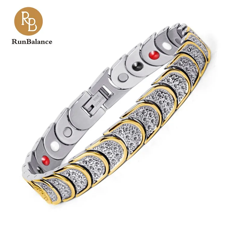 

RunBalance 1 Day Delivery High Quality Bracelet Ion Energy Magnetic Medical, Silver and gold