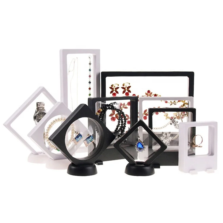 Double Sided Floating Display Frame Bracket Magic Suspension Medal PE Transparent Jewelry Box