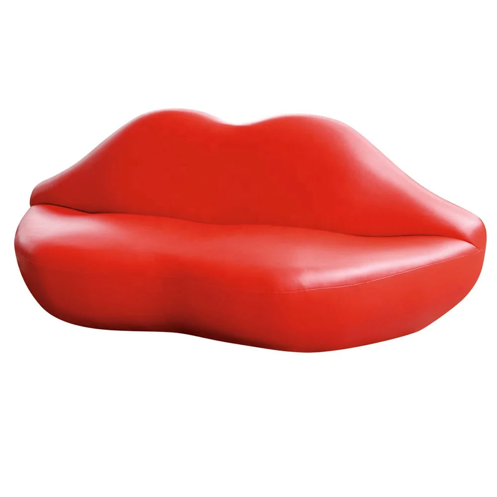 Creative Design Red Lips Shaped Leather Furniture Sofa Home