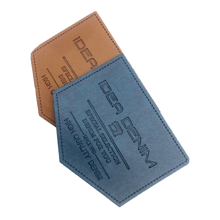 

Custom Private Brand Name Sewing Laser Cut Leather Labels for Jeans, Custom color