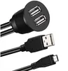 USB 3.0 Type A Male to Male Panel Mount Waterproof Connector With Coaxia Cable