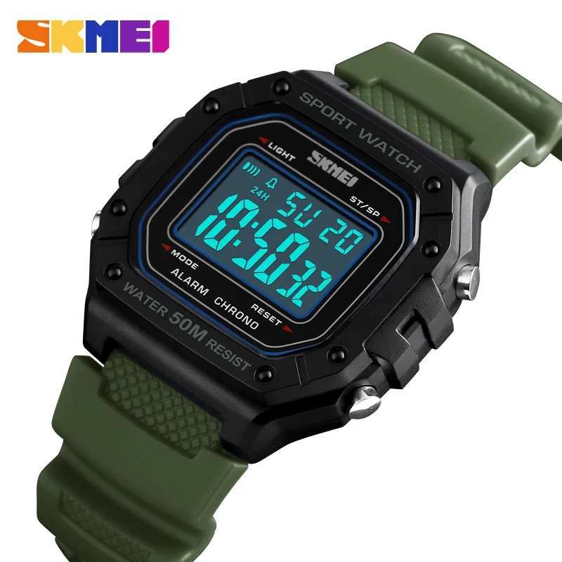 

SKMEI 1496 Outdoor Sport Watch Men Digital Watches 5Bar Waterproof Alarm Clock Fashion Military Men Digital Watch montre homme