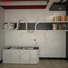 Beauty office furniture desk with bookcase study marble desk office