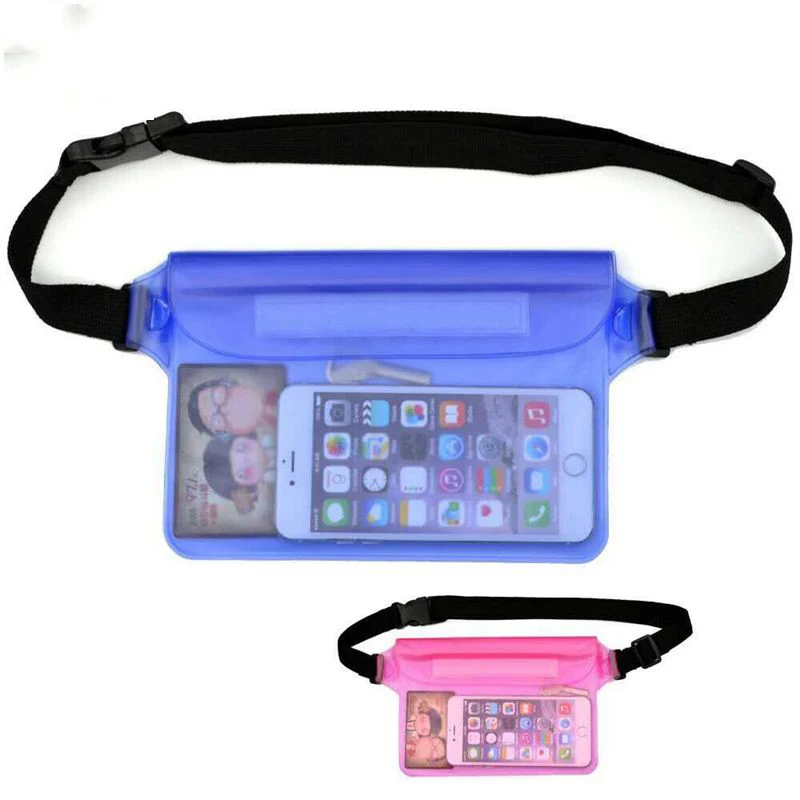 

Logo Design PVC Waterproof Phone Bag Colorful with Waist Phone Pouch Belt Bag