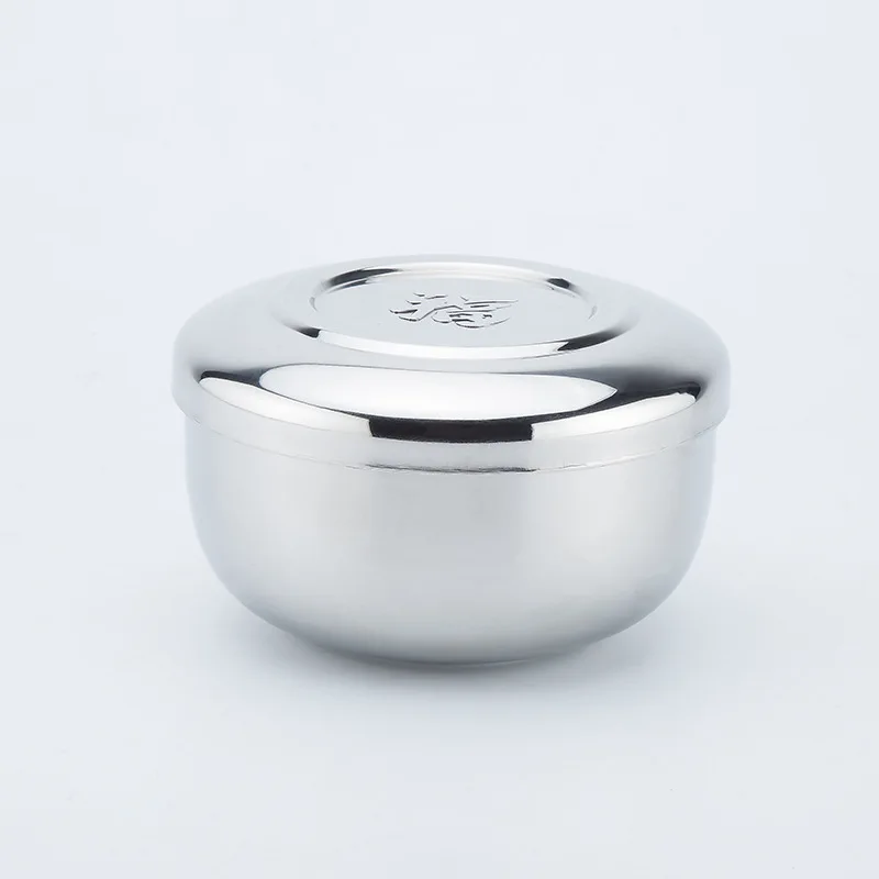 

Stainless Steel 201 Metal Double Wall Rice Soup Korean Mixer Bowls for Wholesale, Silver