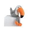 Unusual design lovely handicraft soft dangle legs animal stuffed bird grey sitting taco toucan decoration for home living room
