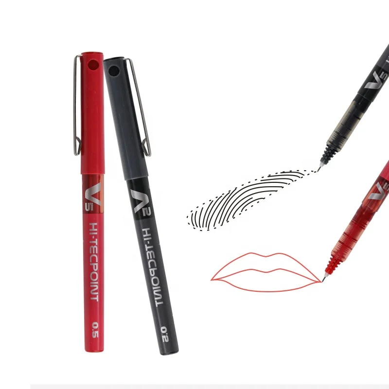 

D Wholesale 0.5mm Fine Tip Red Black Lip Eyebrow Marker Pen Liquid Ink Pen For Microblading Permanent Makeup Beauty Spa Studio