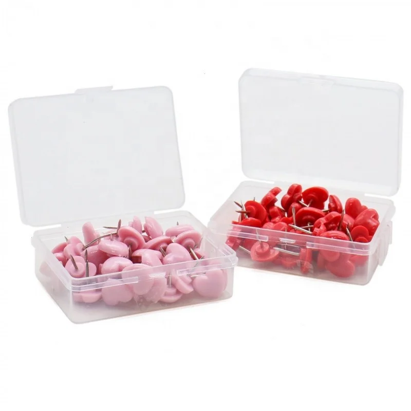 

50pcs/set Plastic Heart Shaped Push Pins free shipping, Pink & red