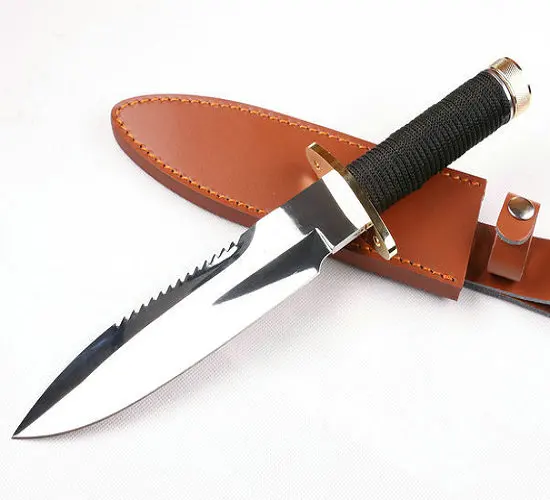 

Wild war rescue knife 440 fixed hunting knives 58HRC Tactical Survival Tool with Leather sheath 6307