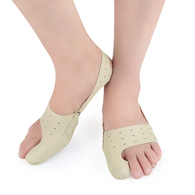 

Leather Bunion Pain Relief Hallux Valgus Correction , Leather Hallux Valgus Orthotic Belt for Thumb, Apricot yellow