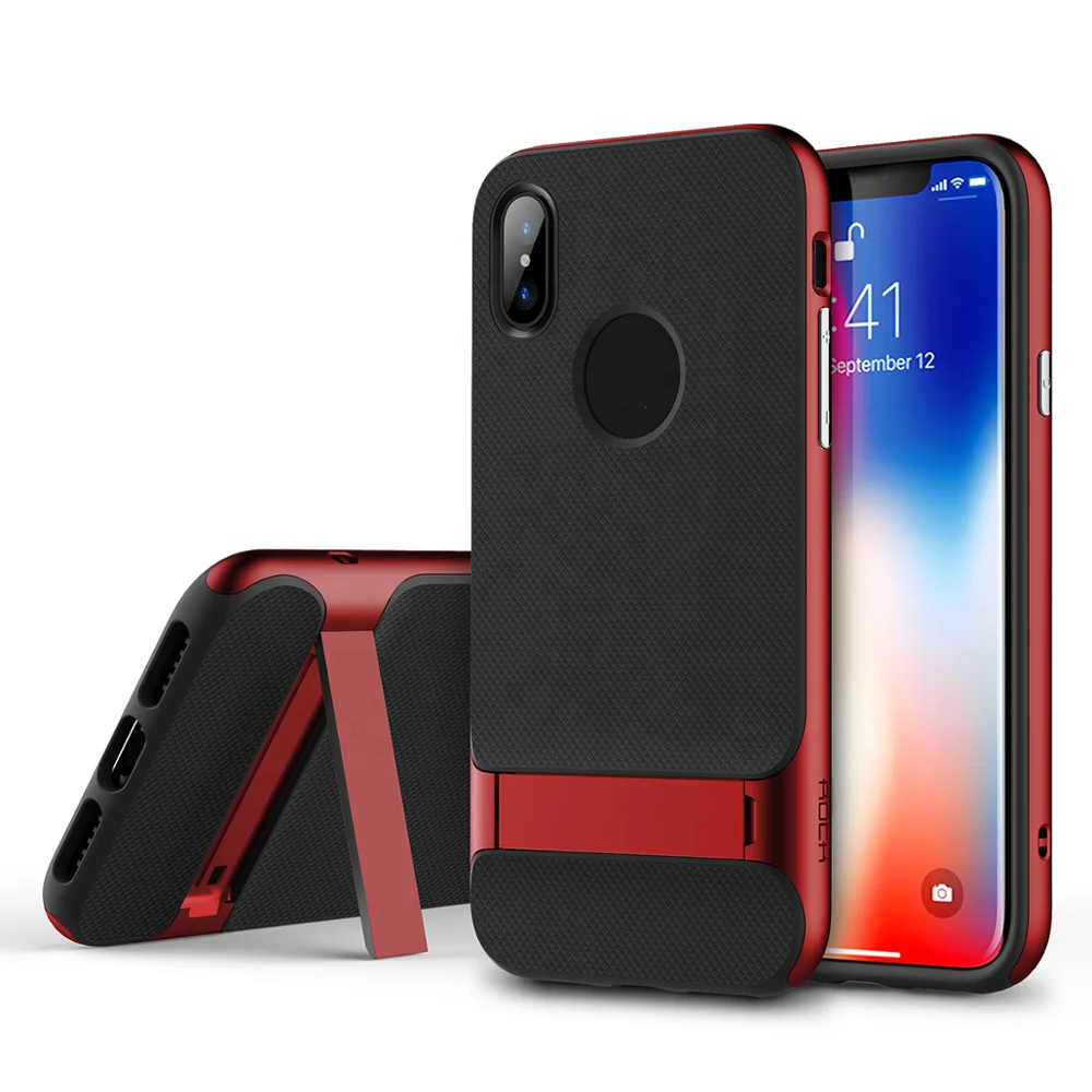 ROCK Royce TPU Anti-Shock Protective Case For Iphone X/Xs Luxury Kickstand Mobile Phone Case For Iphone 10 For Iphone Case