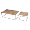 Reclaimed solid wood metal frame coffee table