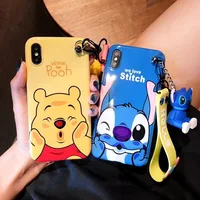 

Cartoon Stitch Hand Strap 3D doll Soft bumper bracket case for iPhone 6 6s 6s Plus Cartoon Cute