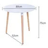contemporary round cafe leisure dining table in white black color
