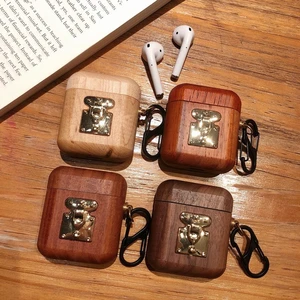 Retro Wooden Metal Case for AirPods Wireless Charging