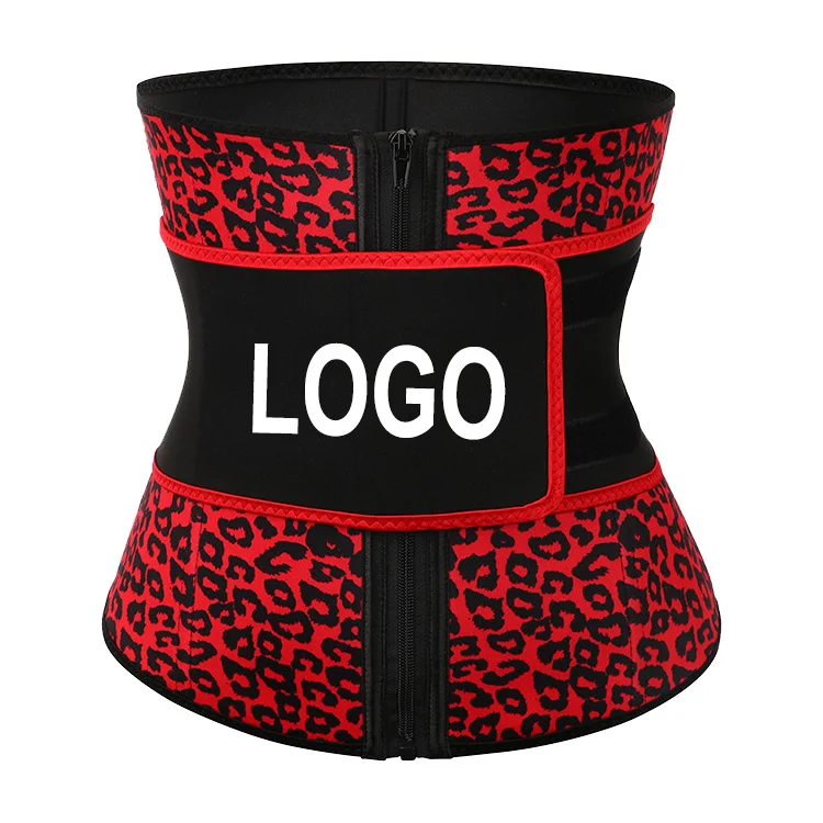 

Lover-Beauty Private Label Leopard Print Neoprene Front Zipper Body Shaper Women Waist Trimmer Trainer, N/a
