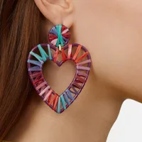 

2019 New gold geometric semicircle fan raffia earrings for women fashion boho fringe tassel earrings jewelry wholesale