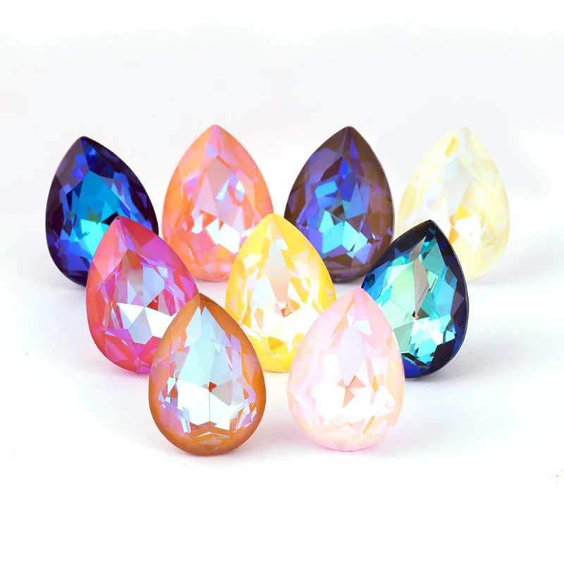 

Xichuan MI Series Drop Shaped K9 Glass Fancy Crystal Stone Point Back 3D Rhinestones for Handmade Jewelry Clothing Accessories, As picture shows