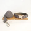 handmade accessory THE DEEP GRAY fashionable nylon Grey dog collars and leashes set 5 size