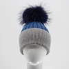 New Trend Angora wool baby knit hat baby winter pom pom hat