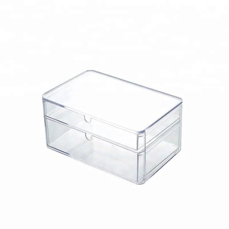 

exhibitor 4 oz plastic container with lid cosmetics organizer box, Clear