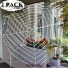 Halloween 2 Pack 360cm Mega Spider Web For Halloween Outdoor Decoration 1 Black And 1 White