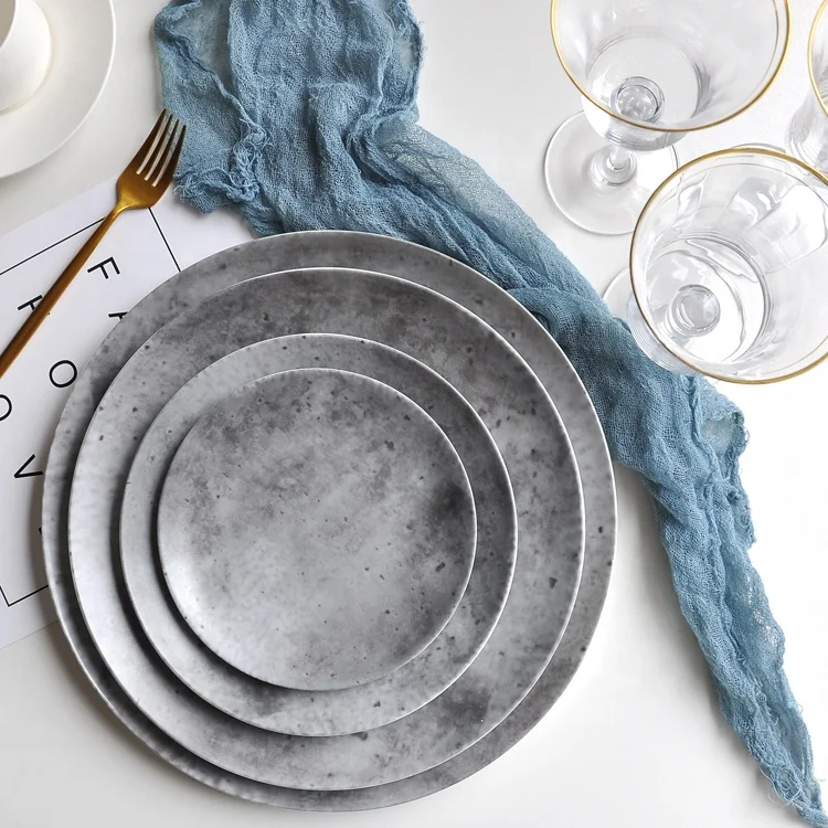 

Fine bone china dinner set concrete plate collection wedding decoration, N/a