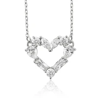 

00802 xuping love rhodium heart, coper alloy cz pendant jewelry necklace